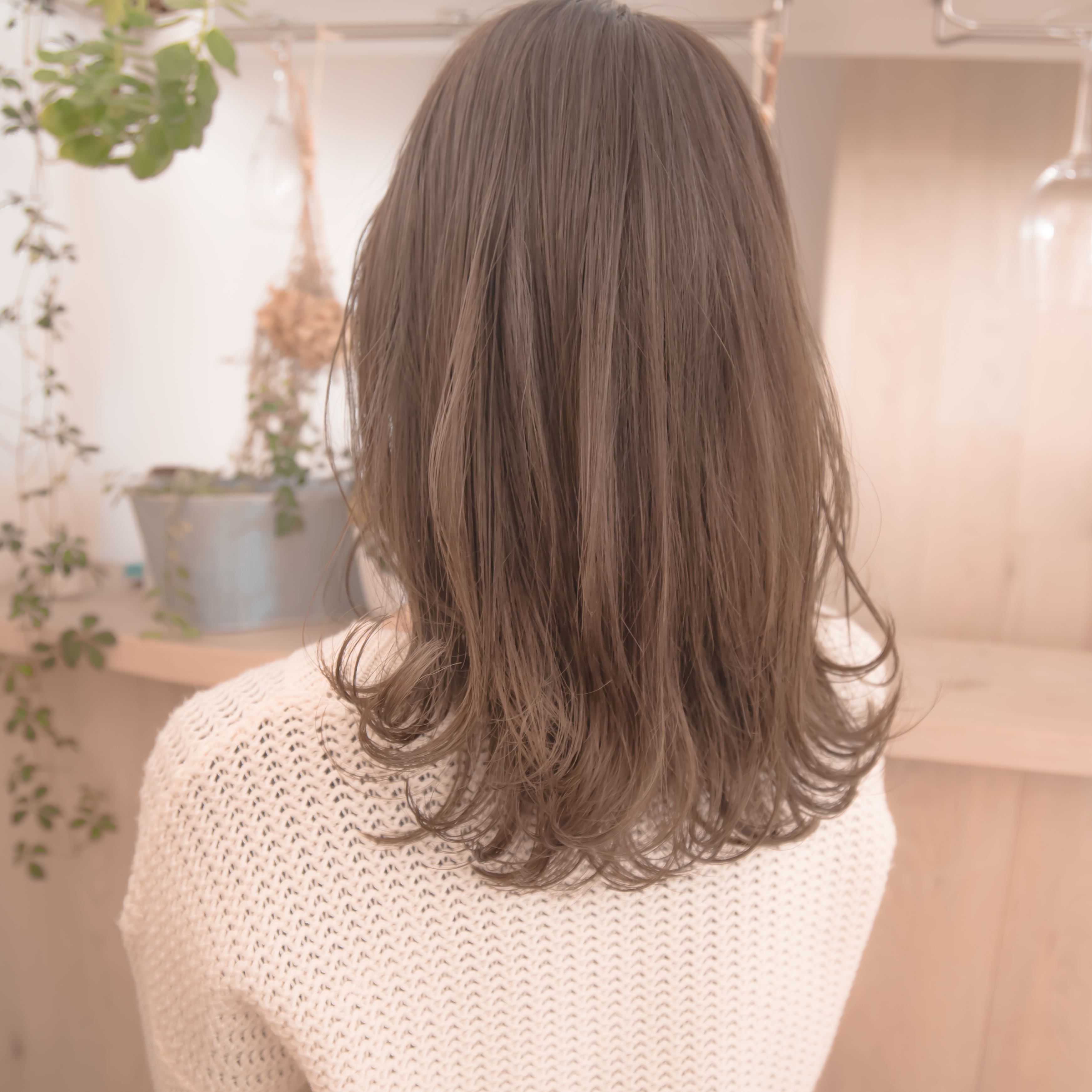 光が当たると軽やかに透ける☆ショコラグレージュ