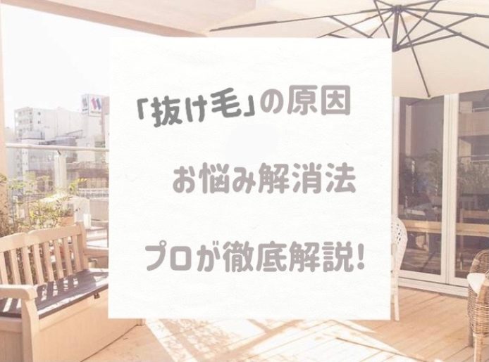 「抜け毛」の原因からお悩み解消法までスペシャリストが徹底解説いたします！